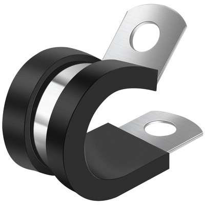 3/4 Inch Cable Clamp Rubber Stainless Steel Wire Clamps Metal Hose Clips Tubing 