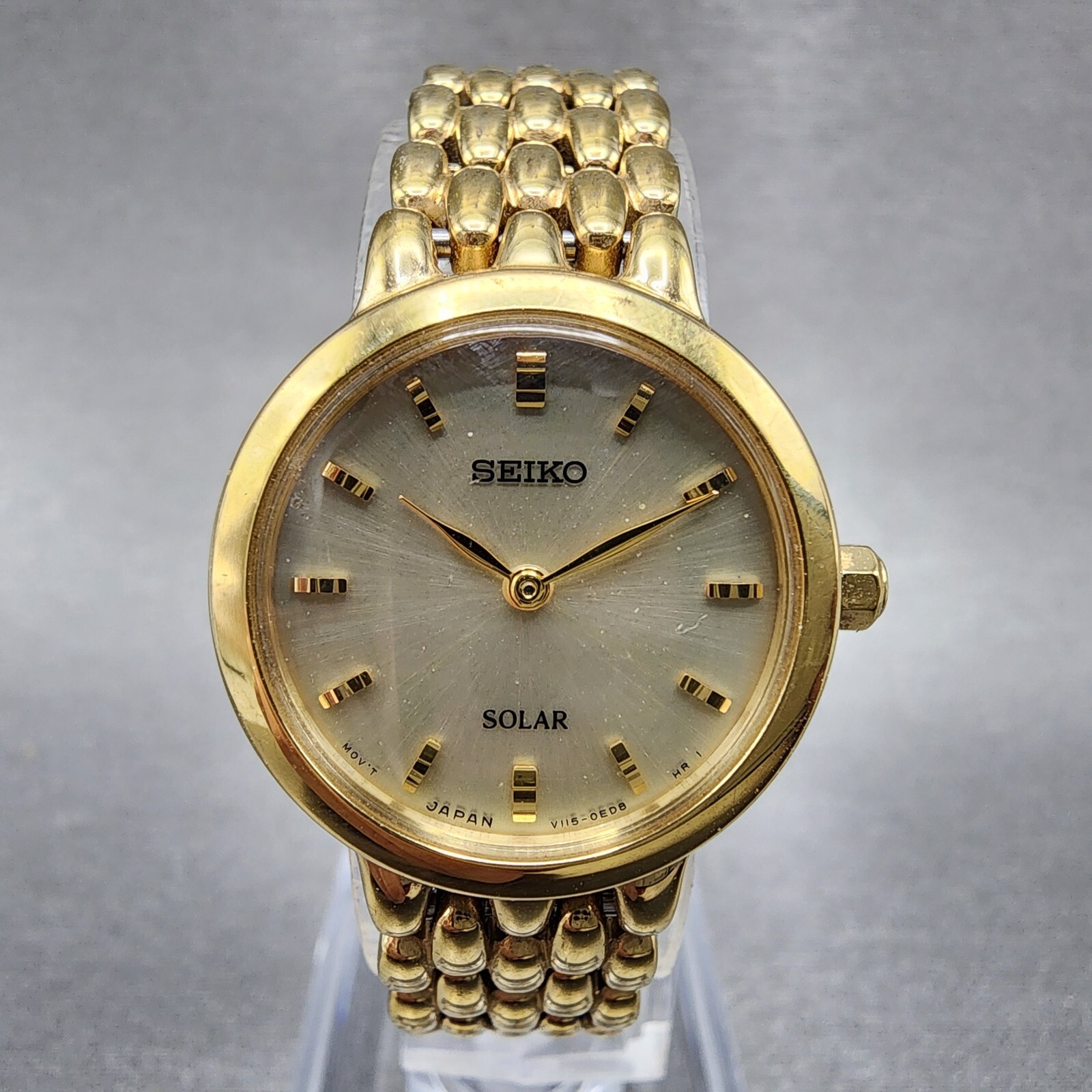 希少　SEIKO Solar ゴールド メッシュバンド　K18 Seiko Mens Seiko Watch 001-535-00548 - Men's Seiko Watches