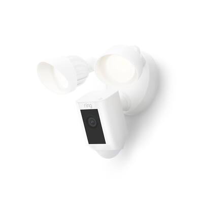 Ring - Floodlight Cam Plus Outdoor Wired 1080p Surveillance Camera - White
