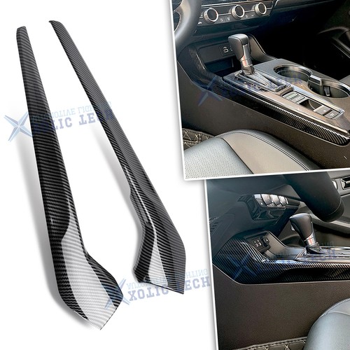 2pcs Carbon Fiber Pattern Gear Shift Both Side Cover Trim For Honda Civic 2022+