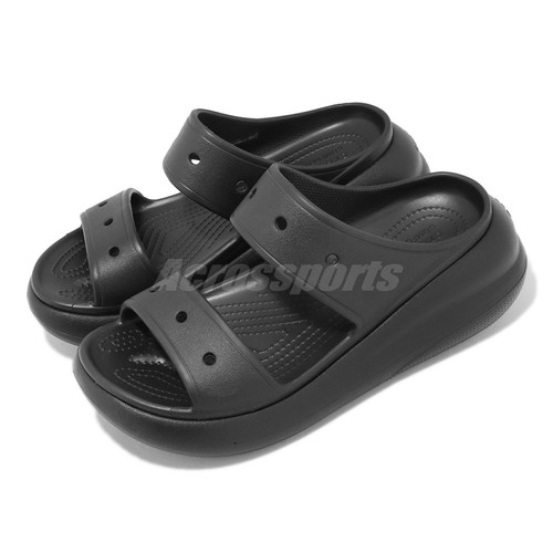 

Crocs Classic Crush Sandal Black Мужские повседневные тапочки унисекс без шнурков 207670-001, Черный, Classic Crush Sandal