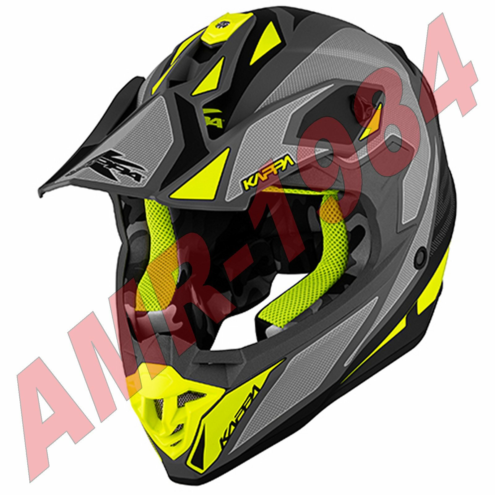 CASCO KAPPA OFF ROAD KV49 SHOCK ENDURO CROSS GRIGIO OPACO - GIALLO  HKKV49FSKGY