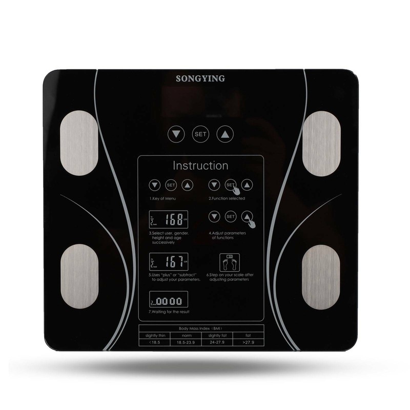 LCD Digital Personenwaage Bluetooth APP BMI Körperwaage Gewichtswaage