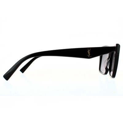 Pre-owned Saint Laurent Sunglasses Sl M104 001 Shiny Black Black In Gray