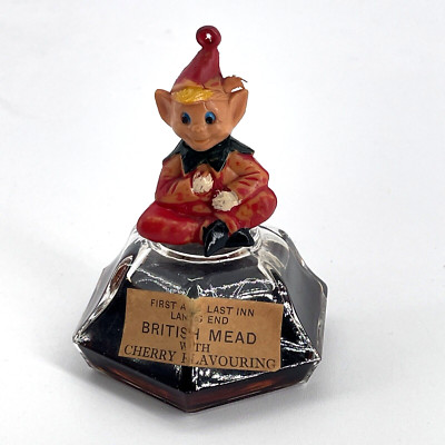 Vintage British Mead Souvenir with Pixie or Elf on Lid