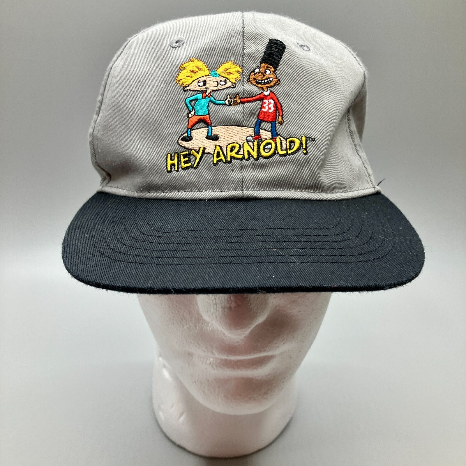 Unisex Gray Black Snapback Cap 90's Cartoon