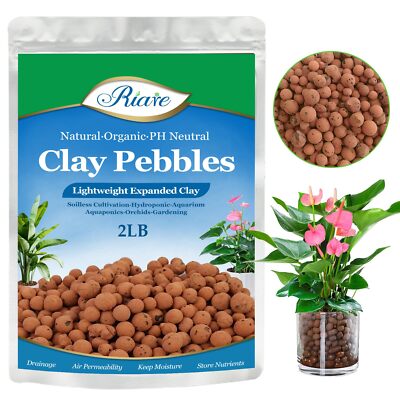 2 LBS Organic Expanded Clay Pebbles for Plants- 4Mm-16Mm Natural Leca Balls Ligh