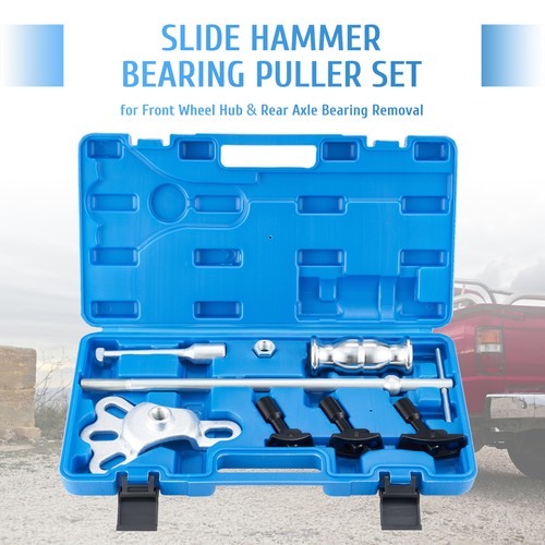 OMT 8pc Rear Axle Bearing Seal Removal Tool Set Slide Hammer Kit with Adapters