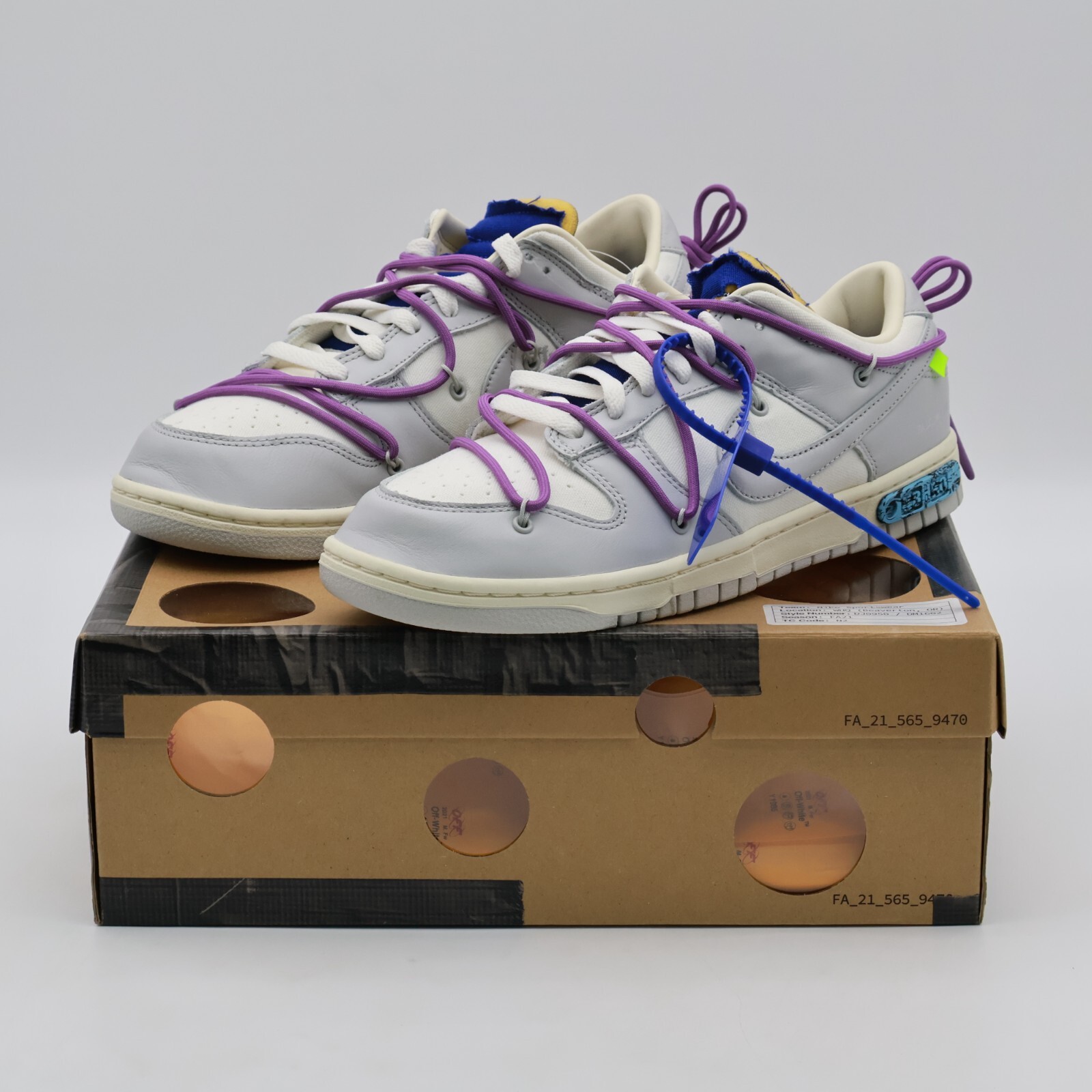 DM1602-107 Off-White Nike Dunk Low Sail Neutral Gray Lot 48 DM1602-107 Off-White Nike Dunk Low Sail Neutral Gray Lot 48