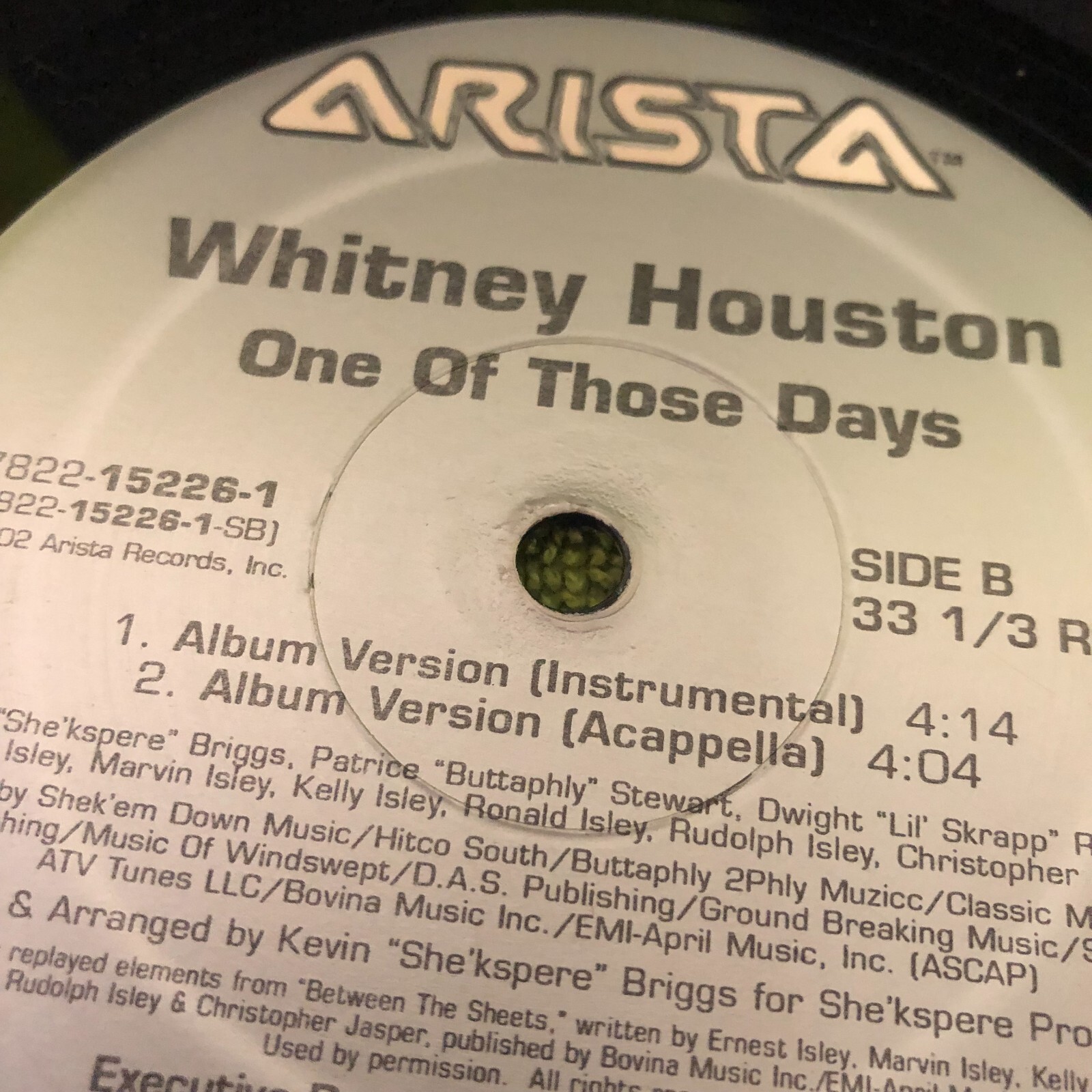 WHITNEY HOUSTON - ONE OF THOSE DAYS - 12