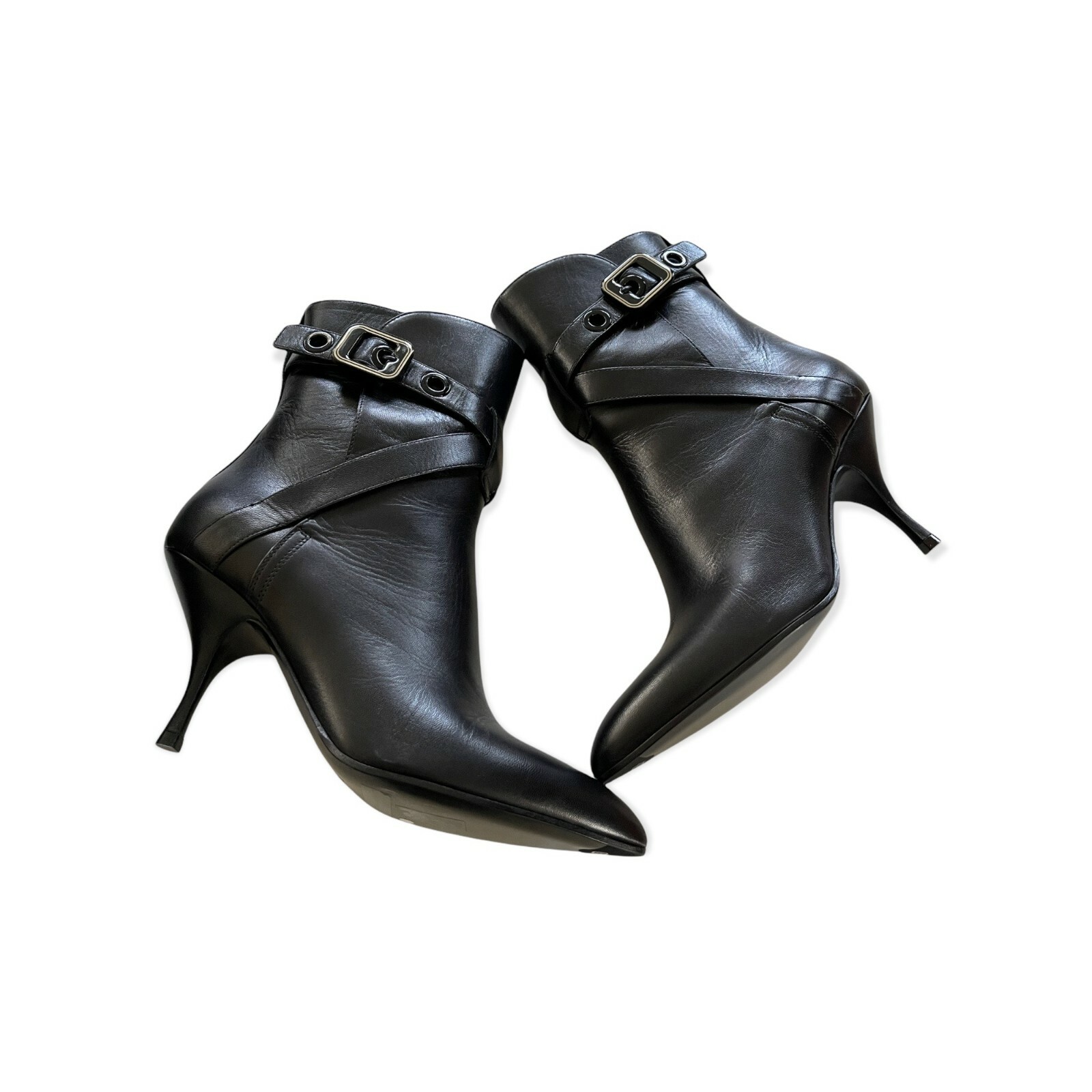 Pre-owned Bottega Veneta 533047 Women's Black Leather Smooth Kid Ankle Boots Us 7, $1120
