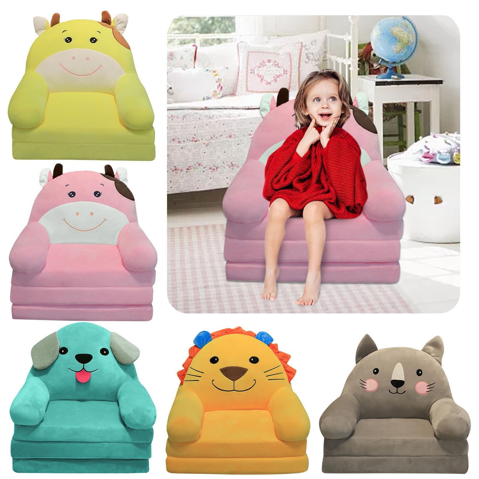 2 In 1 Children Sofa Cover Case