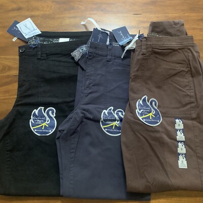 3 Pairs Vanderbilt Mona Stretch Black Brown Blue Jeans Size 8