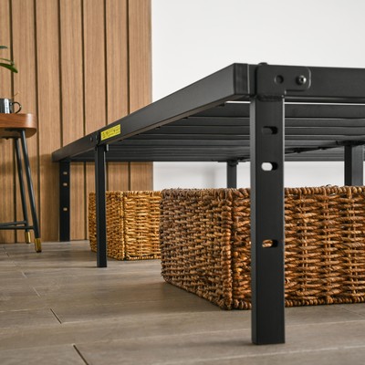 Mainstays 14" Heavy Duty Steel Slat Full Platform Bed Frame, Black