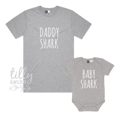 Daddy Shark Baby Shark Matching Shirts, Matching Dad Baby, Father Son, Daddy