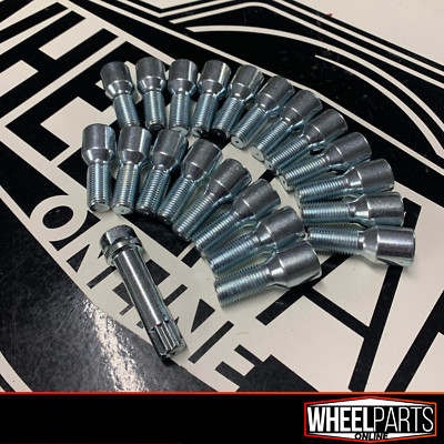 20 x alloy wheel Tuner Slim bolts M14 x 1.5, 17mm Hex star key, taper for SEAT