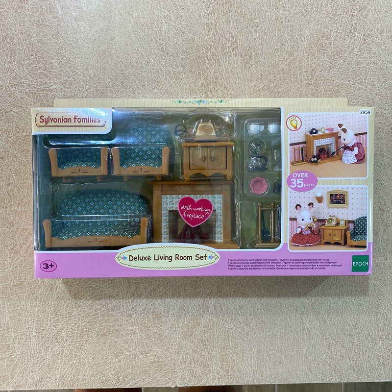 sylvanian families deluxe living room set