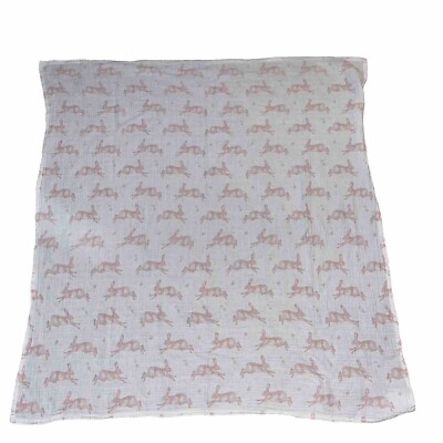 Pottery Barn Kids Pink Bunny Receiving/Swaddle Blanket