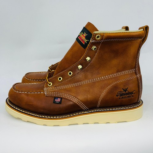 Pre-owned Thorogood Mens Slip-resistant "tobacco" 6" Moctoe Lace Up Work Boots Size 11ee In Brown