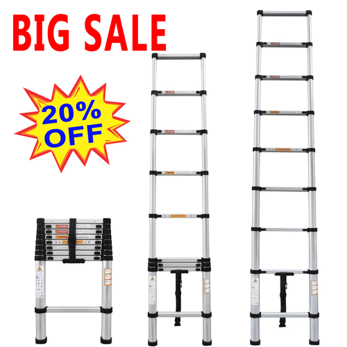 Portable Telescoping Ladder,Aluminum Extension Ladder,330lbs Max Capacity