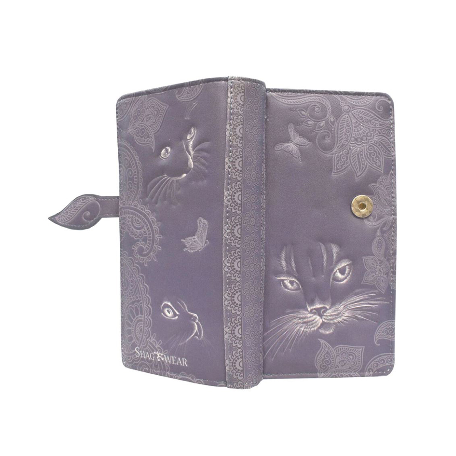 Большой фиолетовый кошелек Shagwear Shadow Cat на молнии, НОВЫЙ В НАЛИЧИИ
