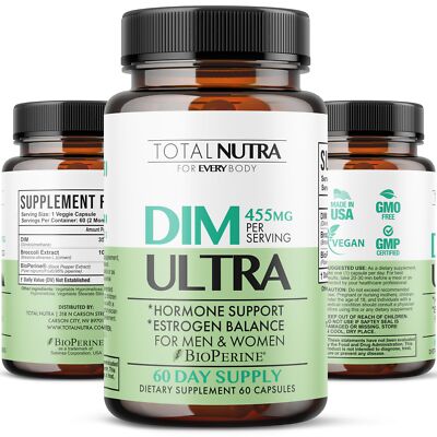 DIM Supplement: DIM Ultra 455mg Diindolylmethane, Broccoli, BioPerine Natural...