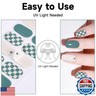 DUKASOU Semi Cured Gel Nails Strips, 28 pcs Gel Nail Stickers Work with Any UV Lamp, Nail Wraps for Women Home DIY Nails Art (Spring-Colored Chessboard)