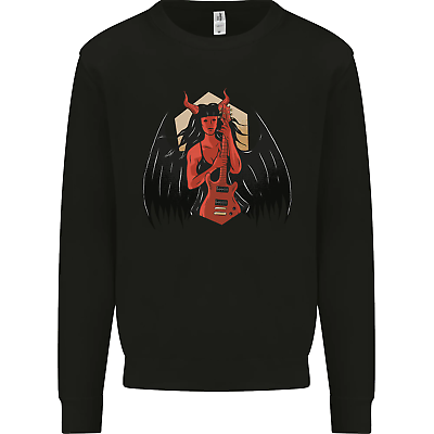 Diablo Mujer Guitarra Muerte Heavy Metal Rock Ni os Jersey