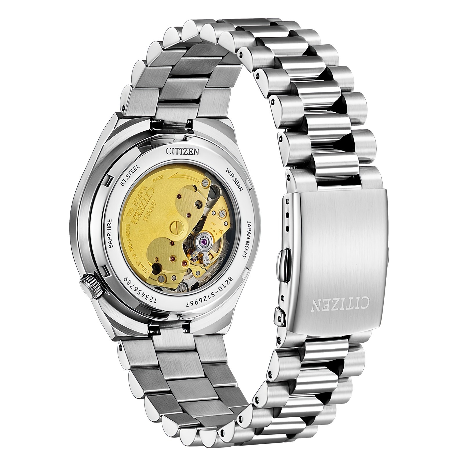 Pre-owned Citizen Nj0150-56w Tsuyosa Automatic Burgundy Dial Date Display Sapphire Watch