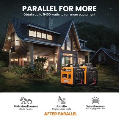 MXR3500 3500 Watt Portable Gasoline Inverter Generator Low Noise Parallel Ready