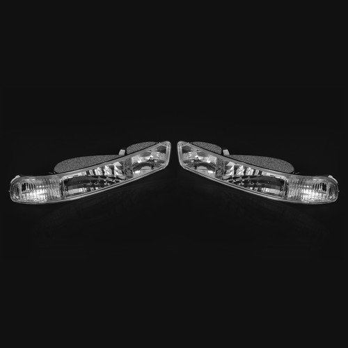 For GMC Sierra 1500 2500 99-07 Chrome Headlights+Bumper Clear Reflector Lamps