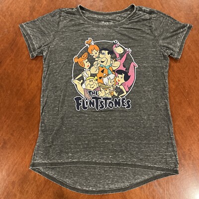 The Flintstones Shirt Womens Extra Large Gray Graphic Tee Cartoon TV Show