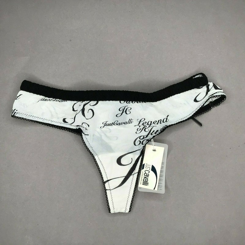 Just Cavalli Elegante Damen String Mod. L2c WeiÃ/Schwarz Gr. M, L Neu