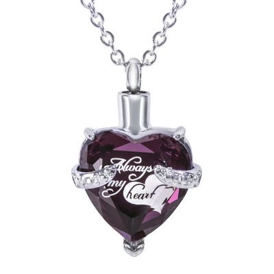 Smartchoice Keepsake Rhinestone Necklace Heart Pendant For Cremation Ashes Wi...