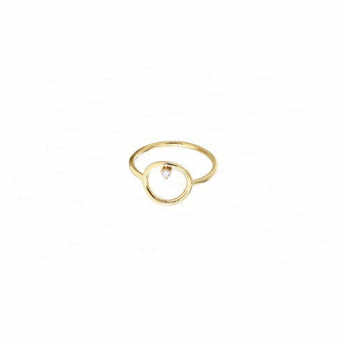 Pre-owned Irisha Designs Genuine Diamond Open Circle Engagement Ring 14k Gold Fine Jewelry In White