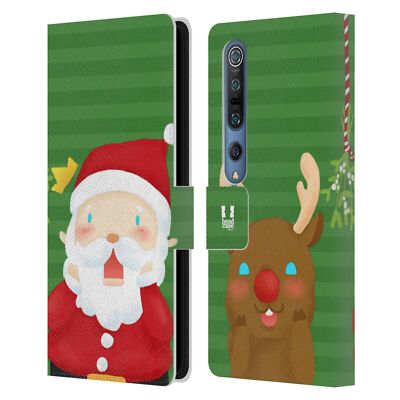 HEAD CASE DESIGNS SANTAS MISADVENTURES LEATHER BOOK CASE FOR XIAOMI PHONES