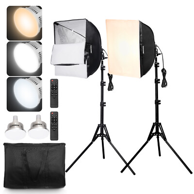 Softbox Lighting Kit 16 in x 16 in 3000-6500K Adjustable for Photography