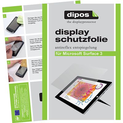 3x Schutzfolie für Microsoft Surface 3 (10,8 Zoll)  matt Display Folie
