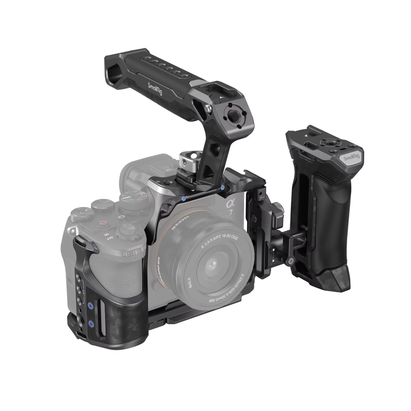 A7 IV Cage with Top Handle & Cable Clamp, "Rhinoceros" Basic Kit for Sony Alpha