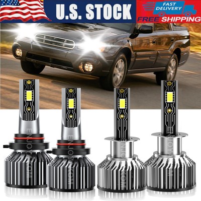 9005 H1 LED Headlight Super Bright Bulbs Kit White For Subaru Baja 2003-2006