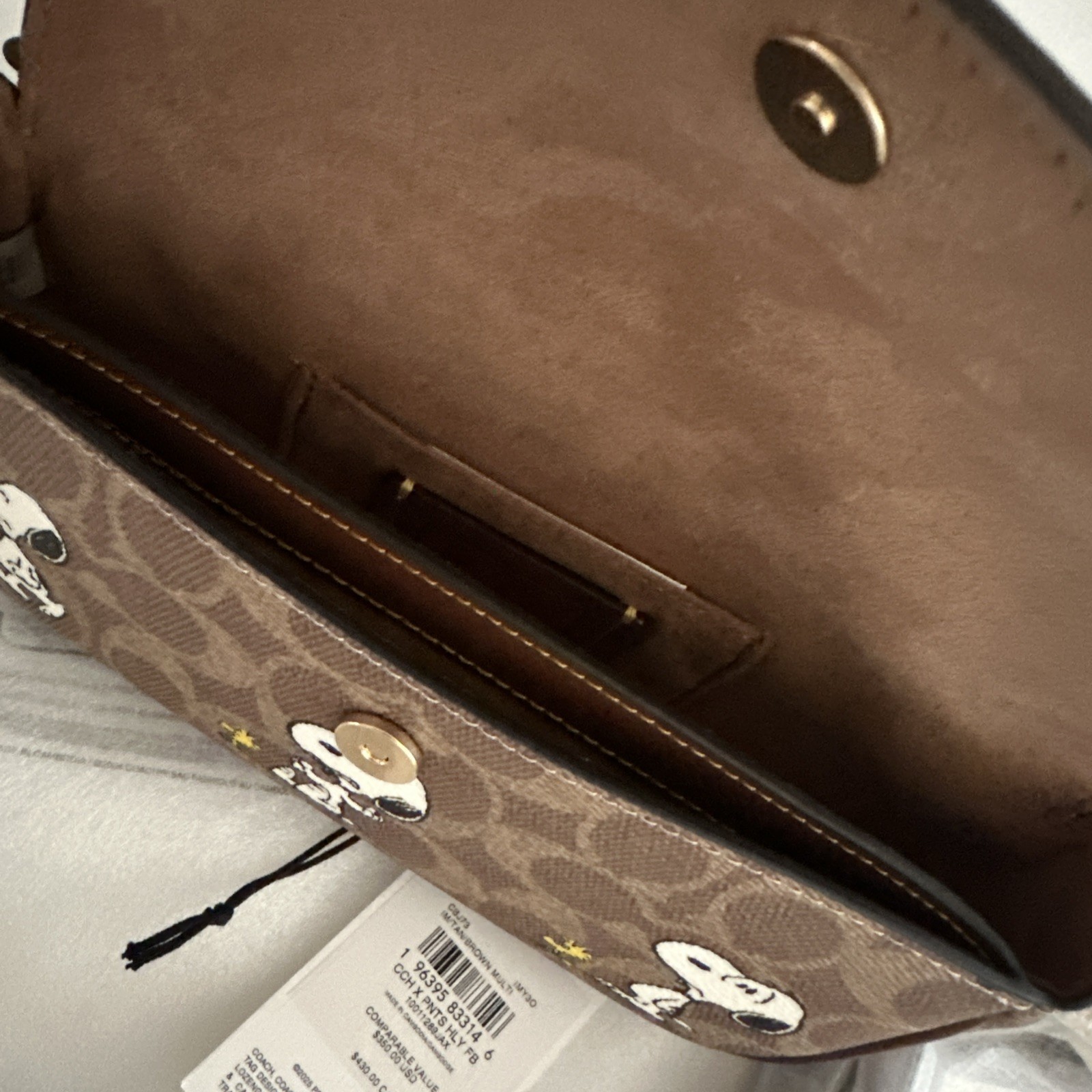 Coach X Peanuts Hailey Flap Bag In Signature Canvas With Snoopy Print CBJ73
