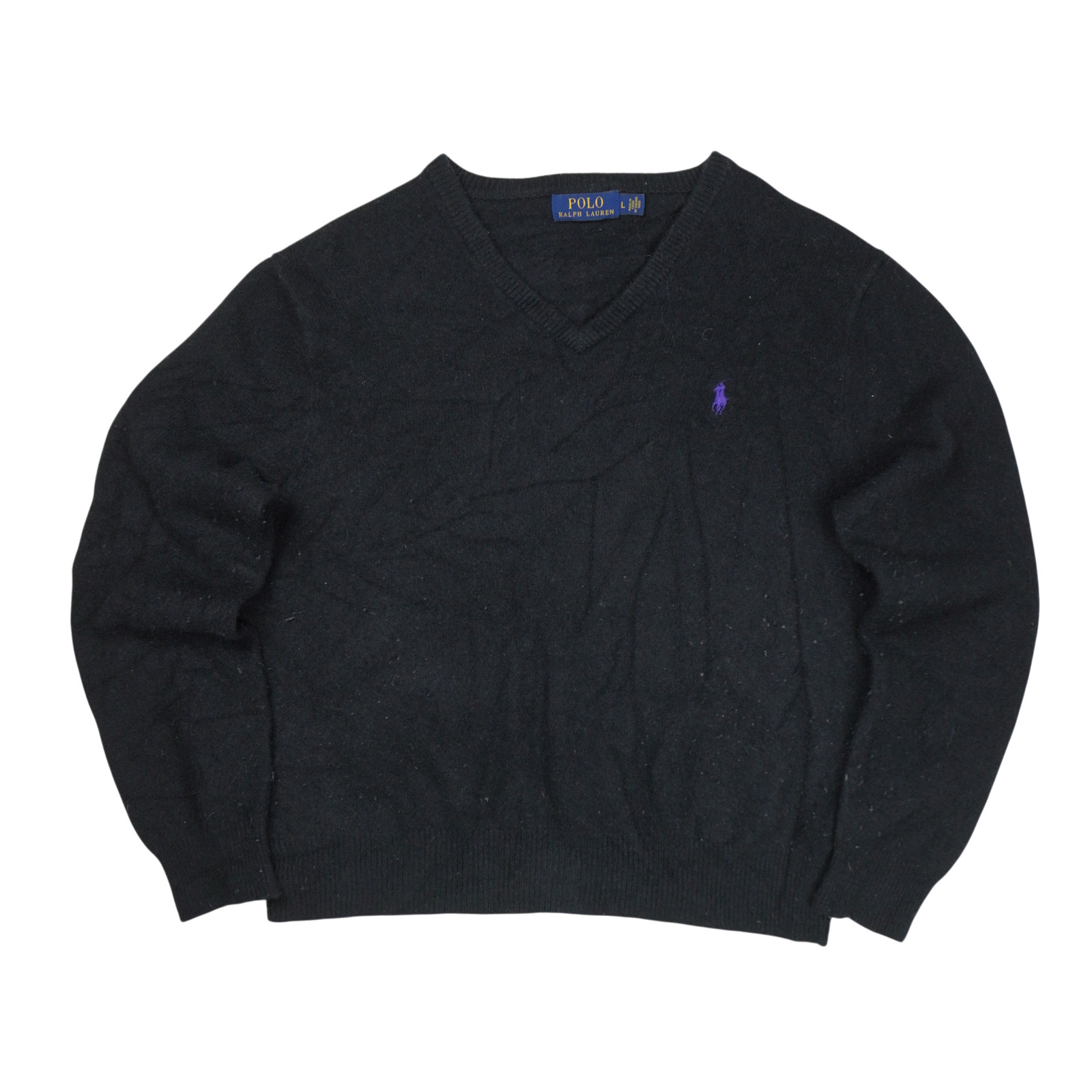 Polo Ralph Lauren Boys' Wool V-Neck Jumper L Black
