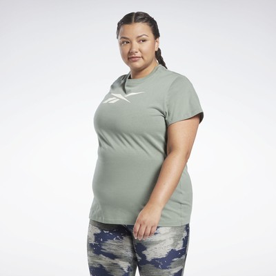 

Женская футболка Reebok Training Essentials с векторной графикой (большие размеры), Harmony green, ELL67