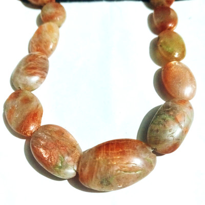AAA+ Quality Sunstone Gemstone Beads Sunstone 2 Layer Beads Necklace 17in Stand