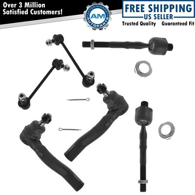 6 Piece Kit Inner Outer Tie Rod End Sway Bar Link LH RH for Ford Mercury New