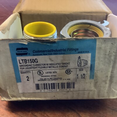 Crouse Hinds LTB150G Grounding Connector W/Insulated Throat 1-1/2  (lot Of 2)