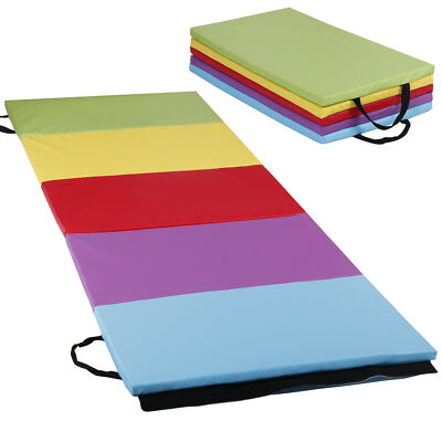 6  x 2.5' Foldable Gymnastics Mat for Kids Padded Lightweight w/ Carrying Handle