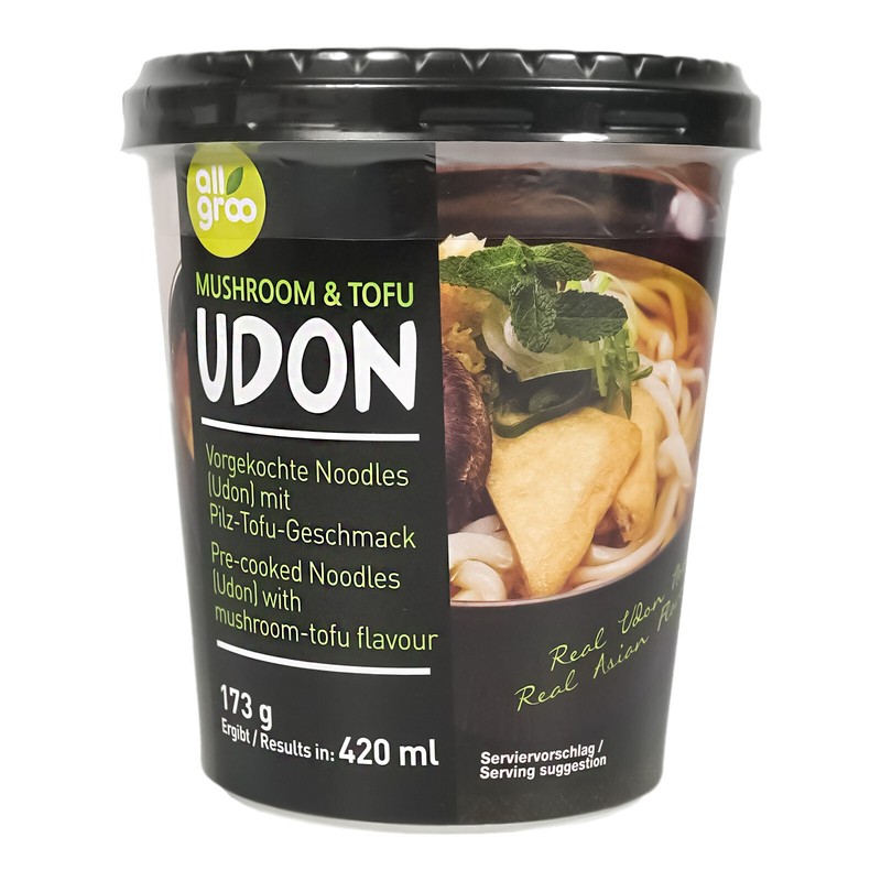 Allgroo Udon Nudeln Cupnudeln Pilz Und Tofu Geschmack 173g Udonnudeln Udong Nood