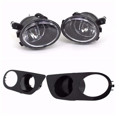 BMW 2001-2006 E46 M3 CLEAR FOG LIGHTS + BULBS + MOTORSPORT FOG LIGHT ABS COVERS