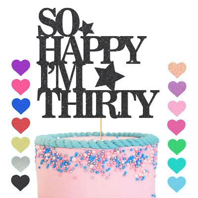 Happy 30th Birthday Cake Topper So Happy I'm Thirty Rude Funny Party Decoration